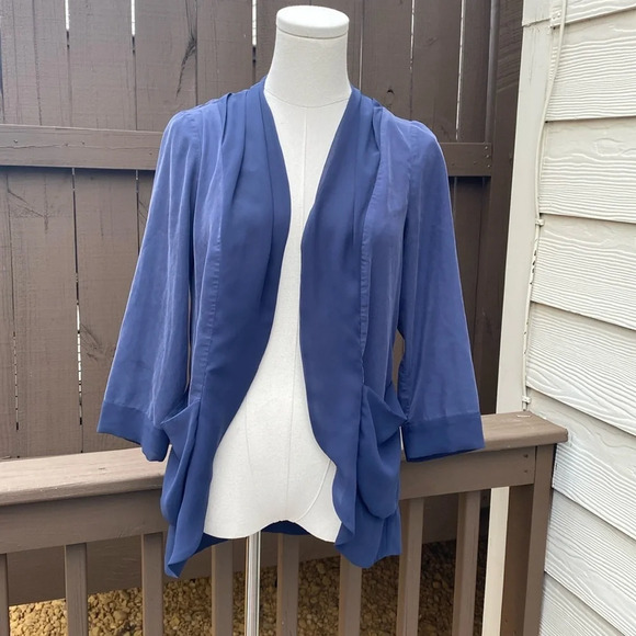 🌸Lightweight Cardigan/Blazer in blue with large front pockets - Picture 1 of 14